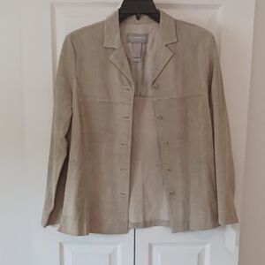 Stylish Light Sage Suede Blazer